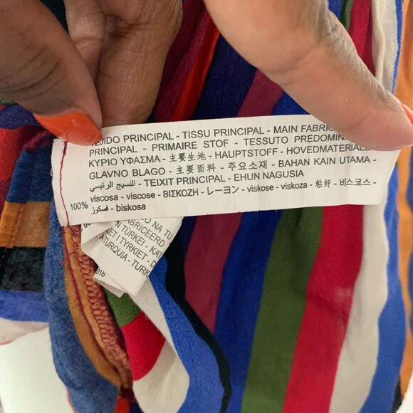 🟣🟣🟣 ZARA TRF Collection Womens Size Extra Small Colorful Striped Flowy Tank - Picture 7 of 8